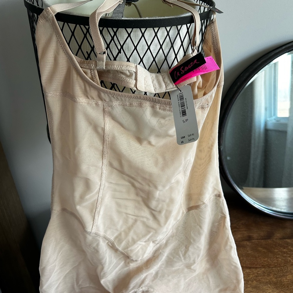 La Senza Cream Bodysuit Shapewear Open Bust size small